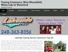 Tablet Screenshot of lakesidetowingmi.com